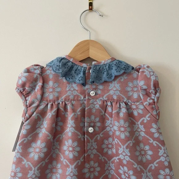COCOTE 🇪🇸 NWT Spanish Style Structured Jacquard Heirloom Dress & Matching Bonnet